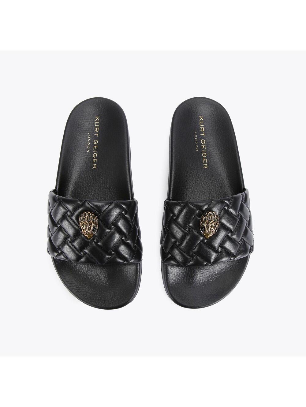 Kurt Geiger Meena Eagle Black Quilted Slide EU 39 / US 8